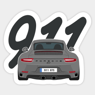 911 gts racing black grey Sticker